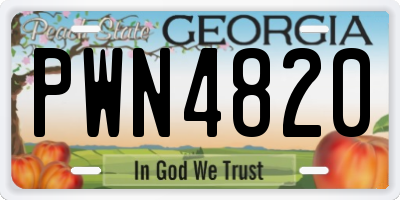 GA license plate PWN4820