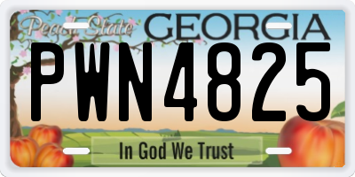 GA license plate PWN4825