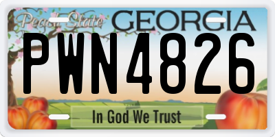 GA license plate PWN4826