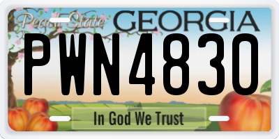 GA license plate PWN4830