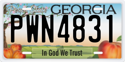 GA license plate PWN4831