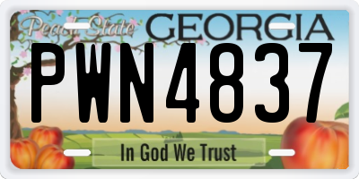 GA license plate PWN4837