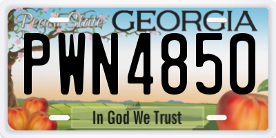 GA license plate PWN4850
