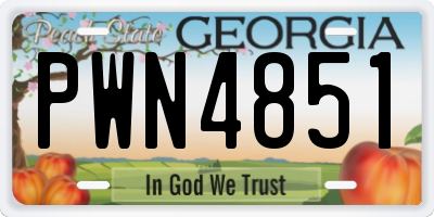 GA license plate PWN4851