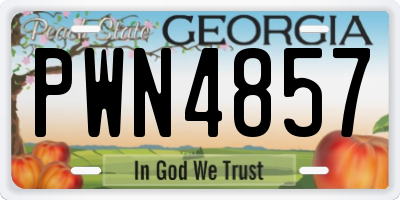 GA license plate PWN4857
