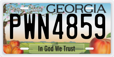 GA license plate PWN4859