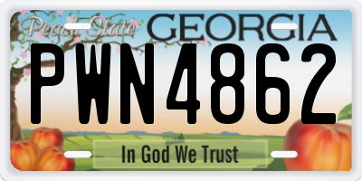 GA license plate PWN4862