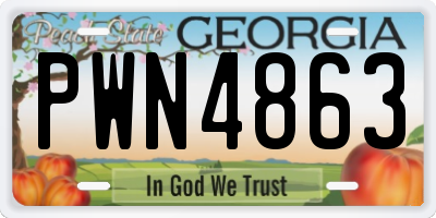 GA license plate PWN4863