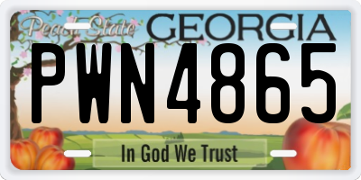 GA license plate PWN4865