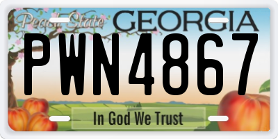 GA license plate PWN4867