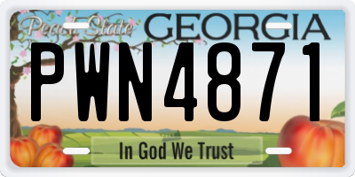 GA license plate PWN4871