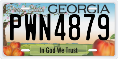 GA license plate PWN4879