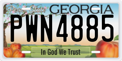 GA license plate PWN4885