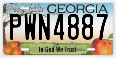 GA license plate PWN4887