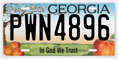 GA license plate PWN4896
