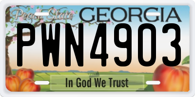 GA license plate PWN4903