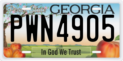 GA license plate PWN4905