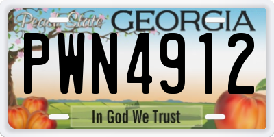 GA license plate PWN4912