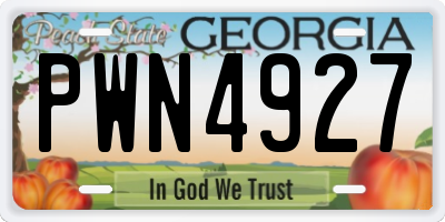 GA license plate PWN4927