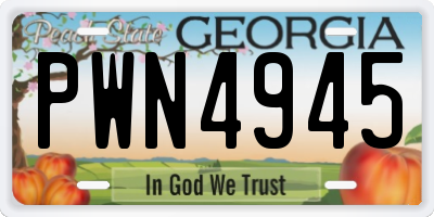 GA license plate PWN4945