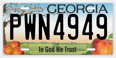 GA license plate PWN4949