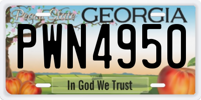 GA license plate PWN4950