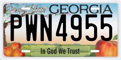 GA license plate PWN4955