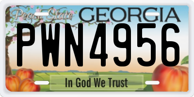 GA license plate PWN4956