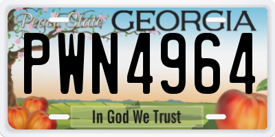 GA license plate PWN4964