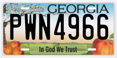 GA license plate PWN4966