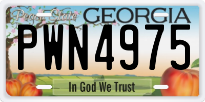 GA license plate PWN4975