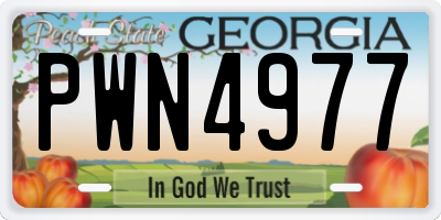 GA license plate PWN4977