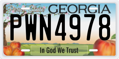 GA license plate PWN4978