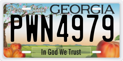 GA license plate PWN4979