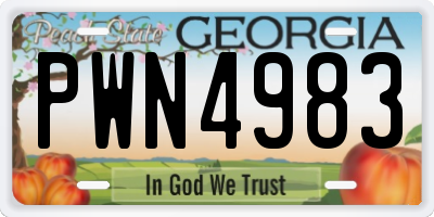 GA license plate PWN4983