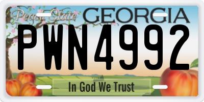 GA license plate PWN4992