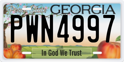 GA license plate PWN4997