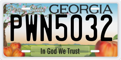 GA license plate PWN5032