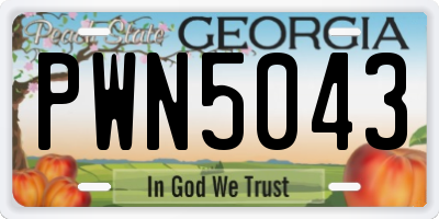 GA license plate PWN5043