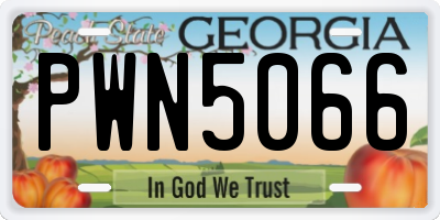 GA license plate PWN5066