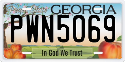 GA license plate PWN5069