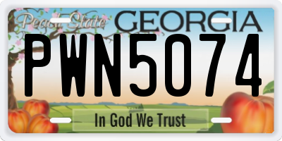 GA license plate PWN5074
