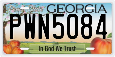 GA license plate PWN5084
