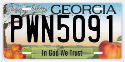 GA license plate PWN5091