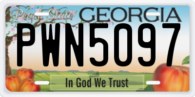 GA license plate PWN5097