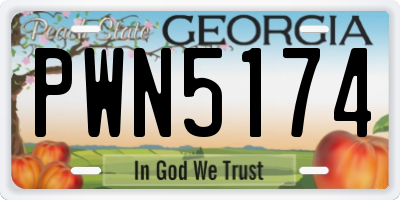 GA license plate PWN5174