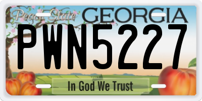 GA license plate PWN5227