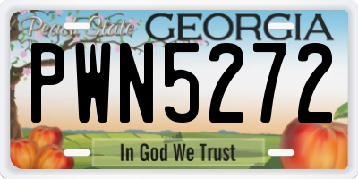 GA license plate PWN5272