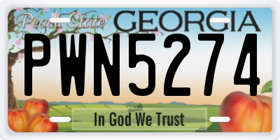 GA license plate PWN5274