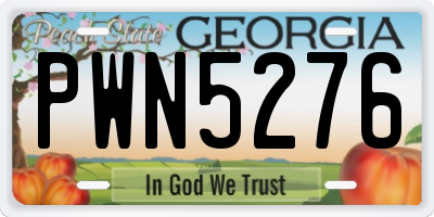 GA license plate PWN5276
